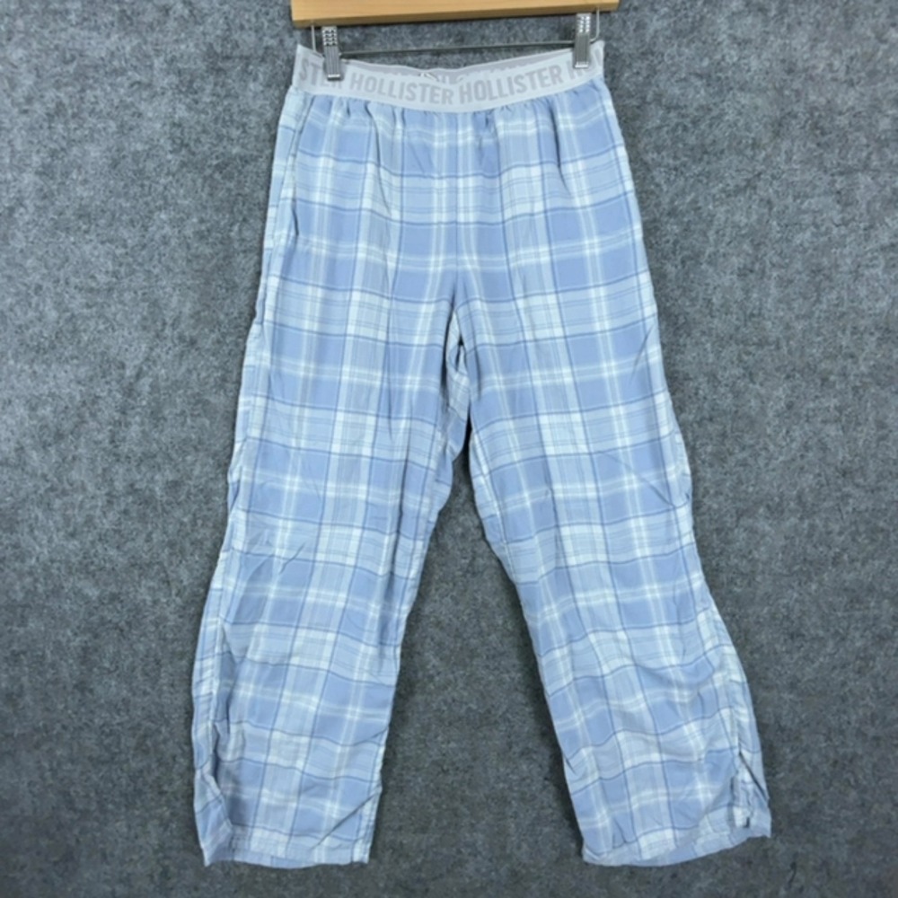 Hollister Lounge Pants Womens Small Blue Plaid Flannel Sleep Pajama Bottoms